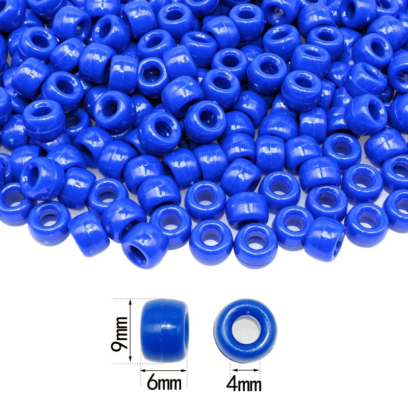 Looconi Blue Pony Beads,500pcs Dark Blue Pony Beads Bulk with Storage Box for Crafts Hair Hanukkah Friendship Holiday Party Decoration Supplies - Image 2